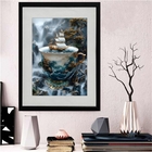 Quadro Tempestade Na Xícara 60x48cm Moldura Branca