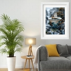 Quadro Tempestade Na Xícara 60x48cm Moldura Preta