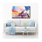 Quadro Tendenci Abstrato Colored C/ Moldura Prata 100 X 70 Cm