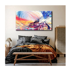 Quadro Tendenci Abstrato Colored C/ Moldura Prata 100 X 70 Cm