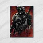 Quadro The Mandalorian Star Wars 33x24cm - Com Vidro Moldura: