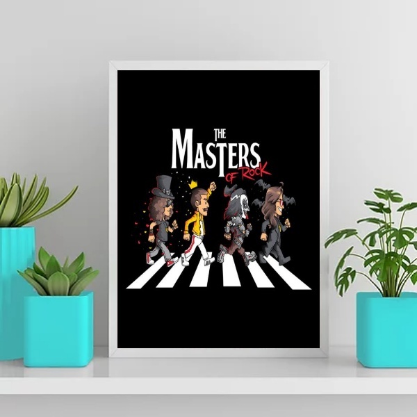 Quadro The Masters Of Rock 33x24cm - Com Vidro Moldura:madeir