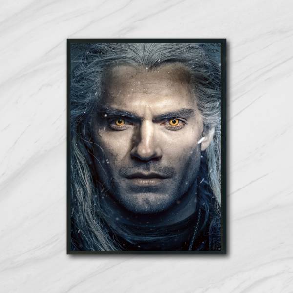 Quadro The Witcher 24x18cm - Com Vidro Moldura:madeira Branca