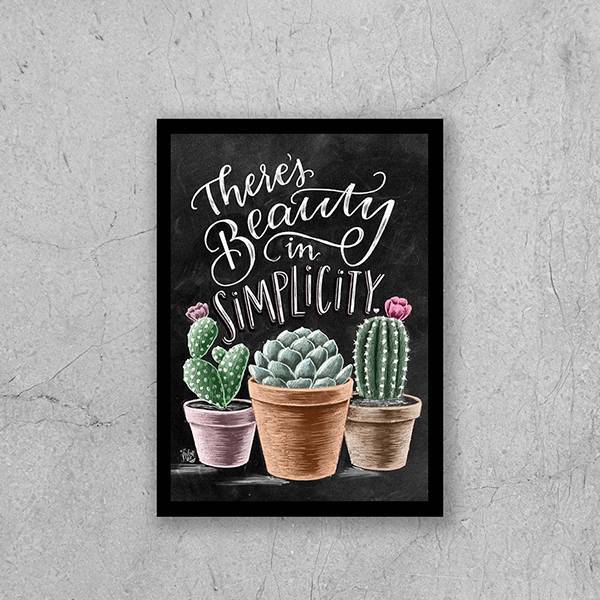 Quadro There's Beauty In Simplicity - Cactos 24x18cm - Com Vi