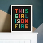 Quadro This Girl Is On Fire 33x24cm - Com Vidro Moldura:madei