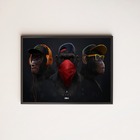 Quadro Three Wise Modern Monkeys 24x18cm Moldura:madeira Preta