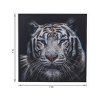 Quadro Tigre 1x1m Branco Arte Própria