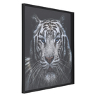 Quadro Tigre 1x1m Branco Arte Própria