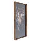 Quadro Tigre Marrom com Vidro 60x90cm Arte Própria