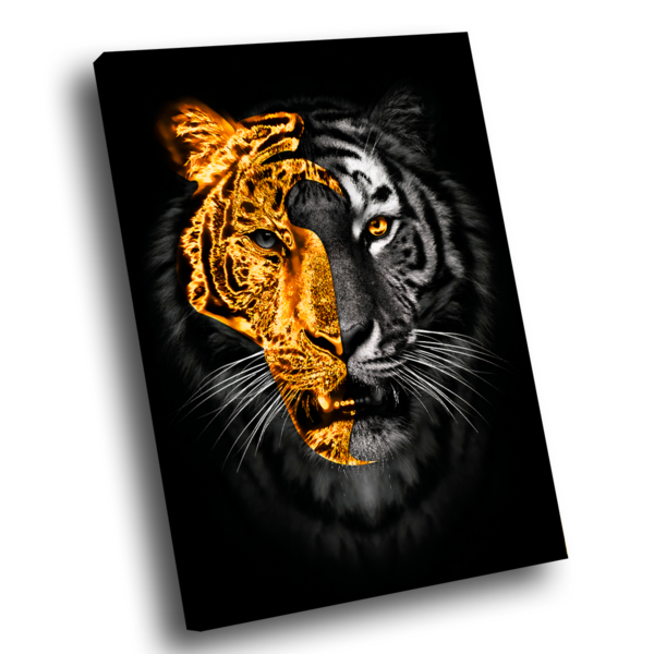 Quadro Tigre Ouro -- Br Artes Grande 118x78
