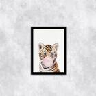 Quadro Tigrinho Chicletes 33x24cm - Com Vidro Moldura:madeira