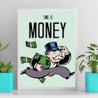 Quadro Time Is Money – Sr. Monopoly 45x34cm Moldura Preta