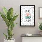 Quadro To De Bacon A Vida 24x18cm - Com Vidro Moldura:madeira