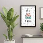 Quadro To De Bacon A Vida 33x24cm - Com Vidro Moldura:madeira