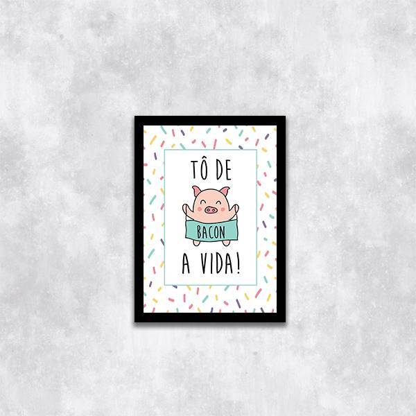 Quadro To De Bacon A Vida 33x24cm - Com Vidro Moldura:madeira