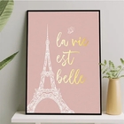 Quadro Torre Eiffel La Vie Est Belle 45x34cm - Com Vidro Mold