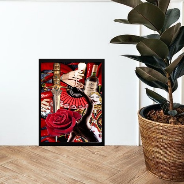 Quadro Trabalho De Umbanda 45x34cm Moldura:madeira Branca