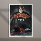 Quadro Trem Expresso De Hogwarts 24x18cm - Com Vidro Moldura