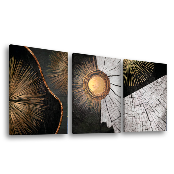 Quadro Trio Árvore Textura -- Br Artes