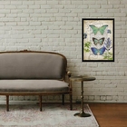 Quadro Trio Borboletas Vintage 24x18cm - Com Vidro Moldura:ma