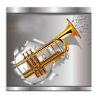 Quadro Trompete Uniart Dourado 30x30cm