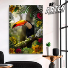 Quadro Tucano Floral -- Br Artes Médio 84x54
