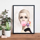 Quadro Twiggy Bubble Gum 33x24cm - Com Vidro Moldura:madeira