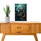 Quadro Umbanda Caboclo Tupã 24x18cm - Com Vidro Moldura Branca