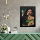 Quadro Umbanda Cigana Esmeralda 24x18cm Moldura:madeira Branca