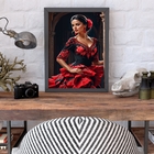 Quadro Umbanda Cigana Pombagira 24x18cm Moldura:madeira Preta