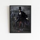 Quadro Umbanda Exú Caveira 45x34cm Moldura:madeira Branca