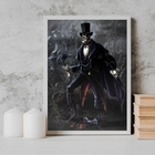 Quadro Umbanda Exú Caveira 45x34cm Moldura:madeira Preta