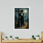 Quadro Umbanda Exu Do Cruzeiro 24x18cm - Com Vidro Moldura Br