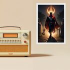 Quadro Umbanda Exu Tiriri 24x18cm Moldura Preta