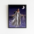 Quadro Umbanda Iemanjá 24x18cm - Com Vidro Moldura:madeira Pr