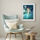 Quadro Umbanda Iemanjá - 60x48cm Moldura:madeira Branca