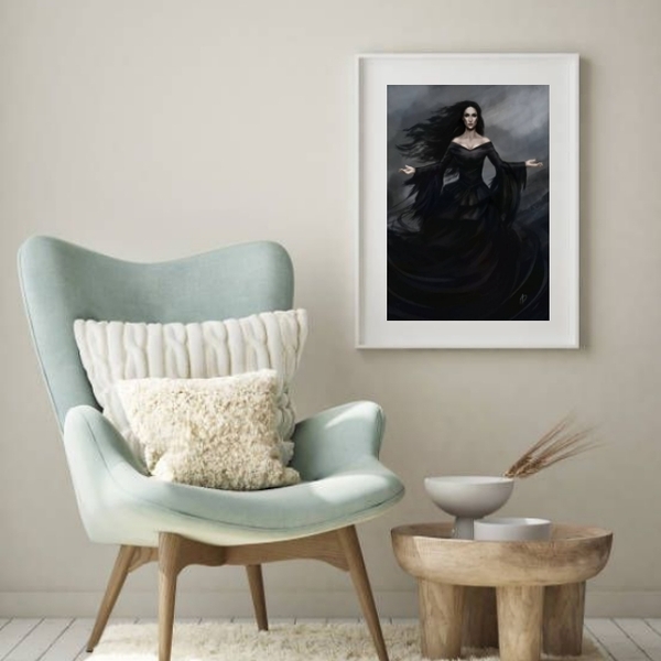 Quadro Umbanda Maria Mulambo - 60x48cm Moldura:madeira Preta