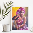 Quadro Umbanda Orixá Obá 45x34cm - Com Vidro Moldura:madeira