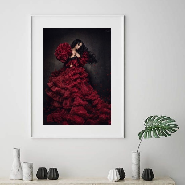 Quadro Umbanda Pomba Gira Sete Saias - 60x48cm Moldura:madeir