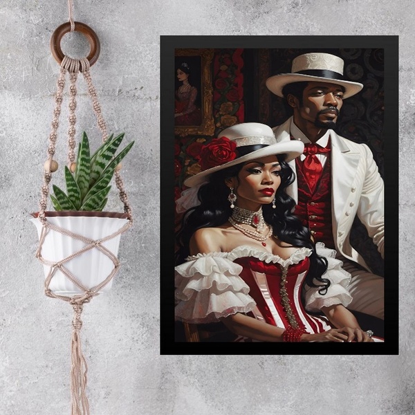 Quadro Umbanda Zé Pilintra E Maria Navalha 45x34cm Moldura Pr