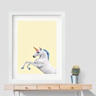 Quadro Unicórnio Cavalo - 60x48cm Moldura:madeira Preta