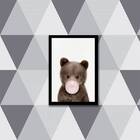 Quadro Ursinho Chicletes 45x34cm - Com Vidro Moldura:madeira