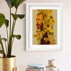 Quadro Van Gogh Girassóis 60x48cm Moldura Branca