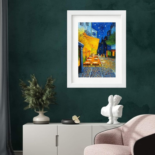 Quadro Van Gogh Terrace At Night - 60x48cm Moldura:madeira Br