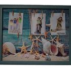 Quadro Varal De Fotos 50 X 40 Cm Mar - Porta Retrato Azul