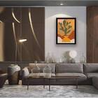 Quadro Vaso De Planta Abstrato 24x18cm - Com Vidro Moldura:ma