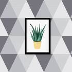 Quadro Vaso Espada De São Jorge 24x18cm - Com Vidro Moldura:m