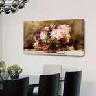 Quadro Vaso Flores Marrom 55x100cm