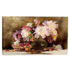 Quadro Vaso Flores Marrom 55x100cm