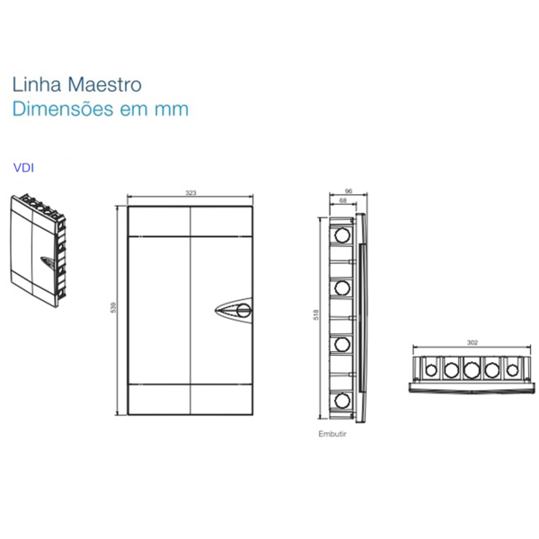 Quadro Vdi Sistema 54x32 Embutir Ip40 Linha Maestro Abb | Leroy Merlin